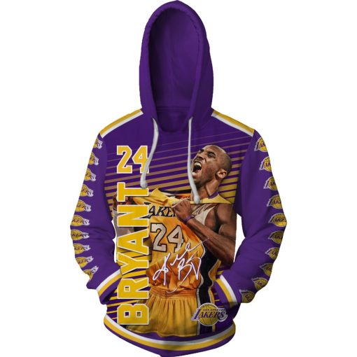 Kobe Bryant #24 Los Angeles Lakers LKS008 Limited Edition 3D All Over Printed Hoodies T Shirts