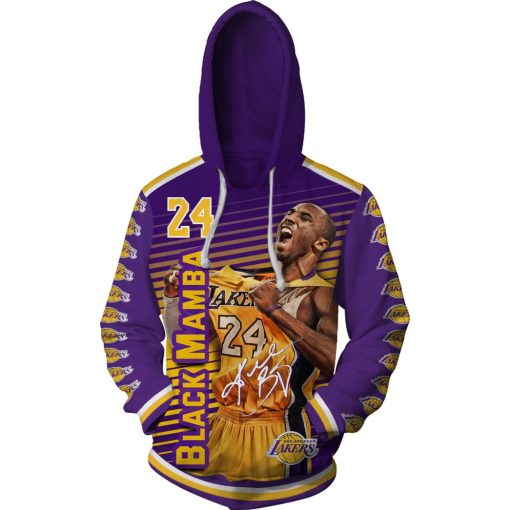 Kobe Bryant #24 Los Angeles Lakers LKS004 Limited Edition 3D All Over Printed Hoodies T Shirts