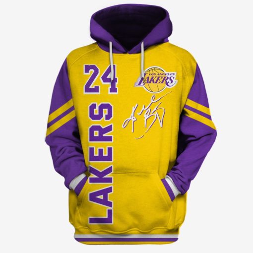 Kobe Bryant #24 Los Angeles Lakers LKS006 Limited Edition 3D All Over Printed Hoodies T Shirts