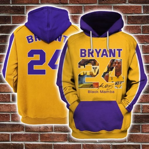 Kobe Bryant #24 Los Angeles Lakers KOBE001 Limited Edition 3D All Over Printed Hoodies T Shirts