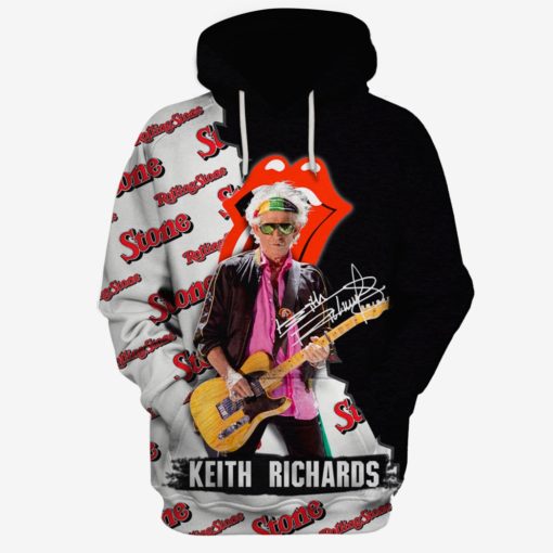 MEW-T19RS080 The Rolling Stones Keith Richards Limited Edition 3D All Over Printed Shirts For Men & Women