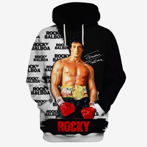 MEW-T19ROCKY001 Rocky Balboa, Sylvester Stallone Limited Edition 3D All Over Printed Shirts For Men & Women