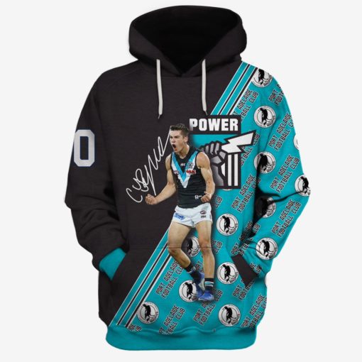 Connor Rozee #20 Port Adelaide Football Club Limited Edition 3D All Over Printed Hoodies T Shirts T16