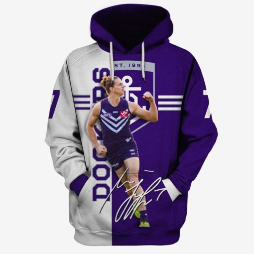 Nat Fyfe #7 Fremantle Football Club Limited Edition 3D All Over Printed Hoodies T Shirts T17