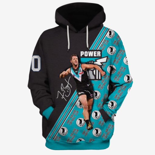 Travis Boak #10 Port Adelaide Football Club Limited Edition 3D All Over Printed Hoodie T Shirts T16