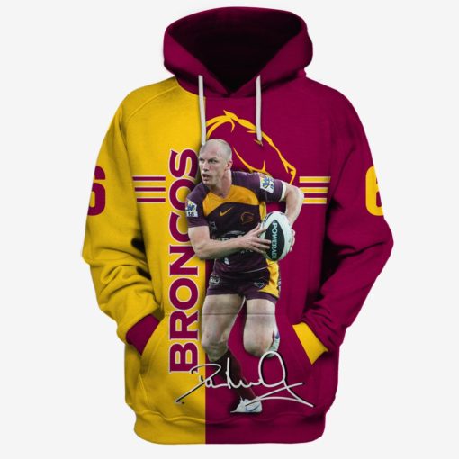 OSC-T17NRLBroncos001 Brisbane Broncos Darren Lockyer Limited Edition 3D All Over Printed Shirts For Men & Women