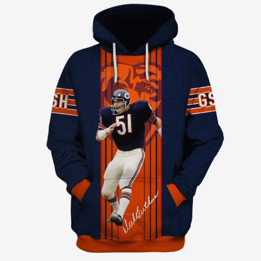 OSC-BEAR003 Chicago Bears Dick Butkus #51 Limited Edition 3D All Over Printed Shirts For Men & Women