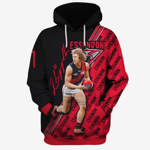 MEW-T16AFLEF002 Essendon Football Club, Dyson Heppell #21 Limited Edition 3D All Over Printed Shirts For Men & Women