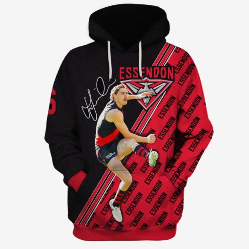 MEW-T16AFLEF008 Essendon Football Club, Joe Daniher #6 Limited Edition 3D All Over Printed Shirts For Men & Women