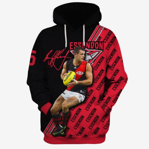 MEW-T16AFLEF009 Essendon Football Club, Brent Stanton #5 Limited Edition 3D All Over Printed Shirts For Men & Women