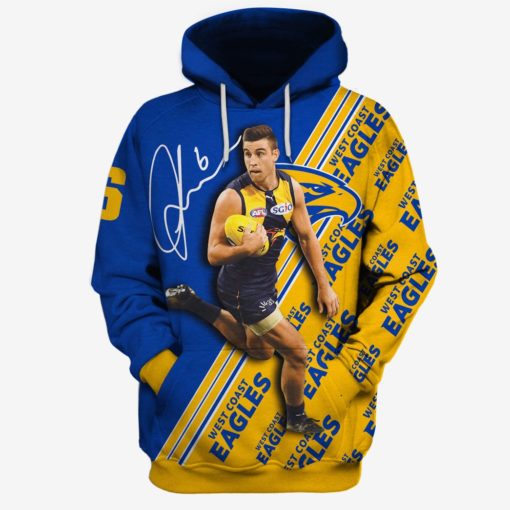 ELLIOT YEO #6 West Coast Eagles Limited Edition 3D All Over Printed Hoodies T Shirts