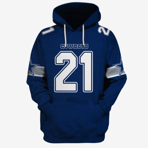 OSC-NFLCowboys21 Limited Edition Dallas Cowboys Ezekiel Elliott #21 Jersey 3D All Over Printed Shirts For Men & Women
