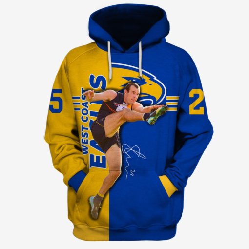 Shannon Hurn #25 West Coast Eagles Limited Edition 3D All Over Printed Hoodies T Shirts