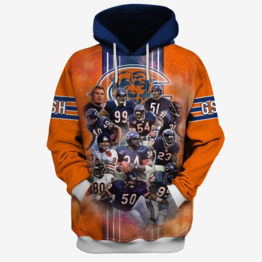 OSC-BEAR004 Chicago Bears Hall of Famers Limited Edition 3D All Over Printed Shirts For Men & Women