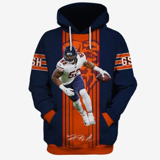 OSC-BEAR001 Chicago Bears Khalil Mack #52 Limited Edition 3D All Over Printed Shirts For Men & Women