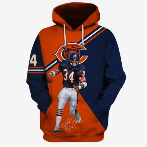 OSC-T11BEARS001 Chicago Bears Walter Payton #34 Limited Edition 3D All Over Printed Shirts For Men & Women