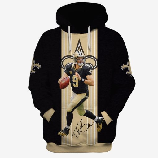 OSC-NOSAINTS001 New Orleans Saints Drew Brees #9 Limited Edition 3D All Over Printed Shirts For Men & Women