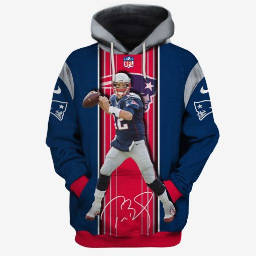 NFL Tom Brady #12 New England Patriots Hoodies T-Shirts