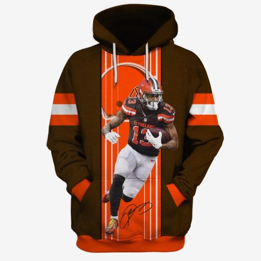 MEW-CB001 Cleveland Browns #13 Odell Beckham Jr Limited Edition 3D All Over Printed Shirts For Men & Women