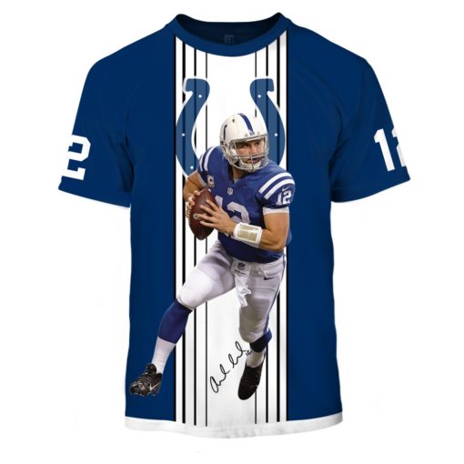 OSC-COLTS002 Indianapolis Colts Andrew Luck #12 Limited Edition 3D All Over Printed Shirts For Men & Women