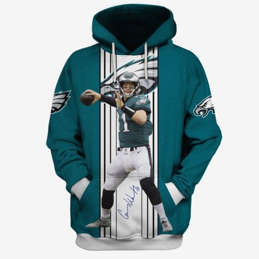 OSC-EAGLES001 Philadelphia Eagles Carson Wentz #11 Limited Edition 3D All Over Printed Shirts For Men & Women