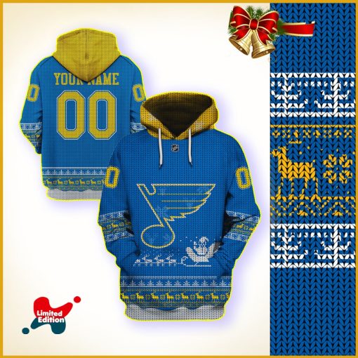 Personalized Ugly Sweater St. Louis Blues Knit Limited Edition 3D All Over Printed Shirts For Men & Women