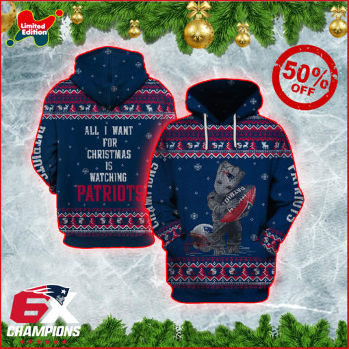 Personalized NFL New England Patriots Hoodies T-Shirts Ugly Sweater Style