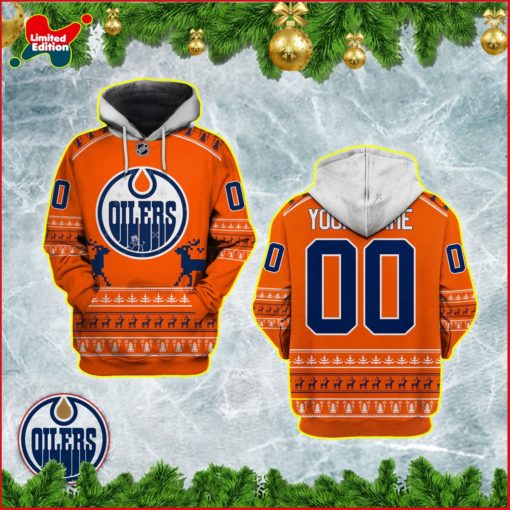 Personalized Edmonton Oilers Christmas Jersey Limited Edition 3D All Over Printed Shirts For Men & Women (MON-YOURNAME_MC_NHLOilers2)