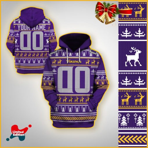 Personalized Ugly Sweater Minnesota Vikings Limited Edition 3D All Over Printed Shirts For Men & Women
