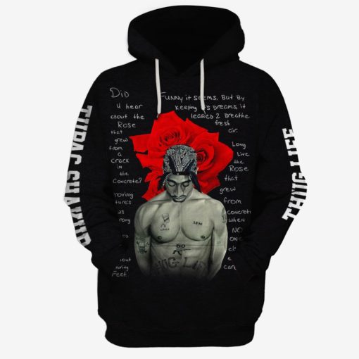 2Pac The Rose That Grew from Concrete Limited Edition 3D All Over Printed Shirts For Men & Women