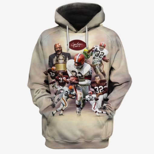 OSC-JIM001 Jim Brown #32 Cleveland Browns Limited Edition 3D All Over Printed Shirts For Men & Women