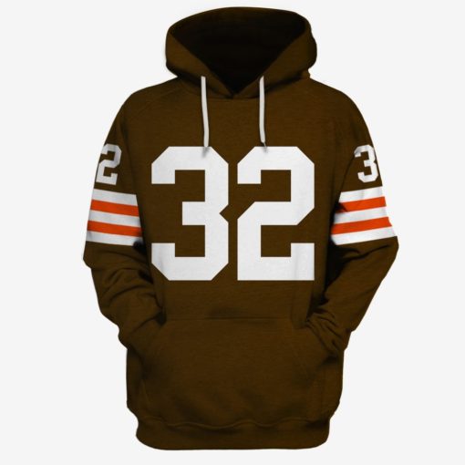 Jim Browns #32 Cleveland Browns Jersey Limited Edition 3D All Over Printed Shirts For Men & Women