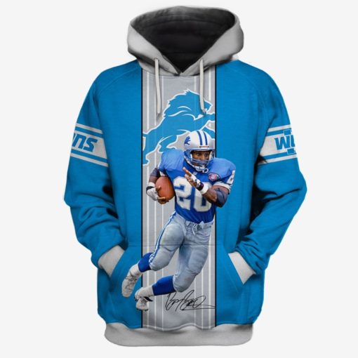 OSC-LIONS001 Detroit Lions Barry Sanders #20 Limited Edition 3D All Over Printed Shirts For Men & Women