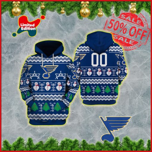Personalized St. Louis Blues X-mas Ugly Sweater Limited Edition 3D All Over Printed Shirts For Men & Women