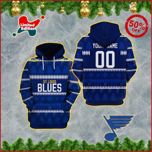 Personalized St. Louis Blues X-mas Ugly Sweater 2 Limited Edition 3D All Over Printed Shirts For Men & Women