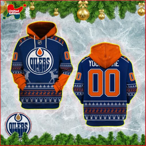 Personalized Edmonton Oilers Christmas Jersey Limited Edition 3D All Over Printed Shirts For Men & Women (MON-YOURNAME_MC_NHLOilers1)