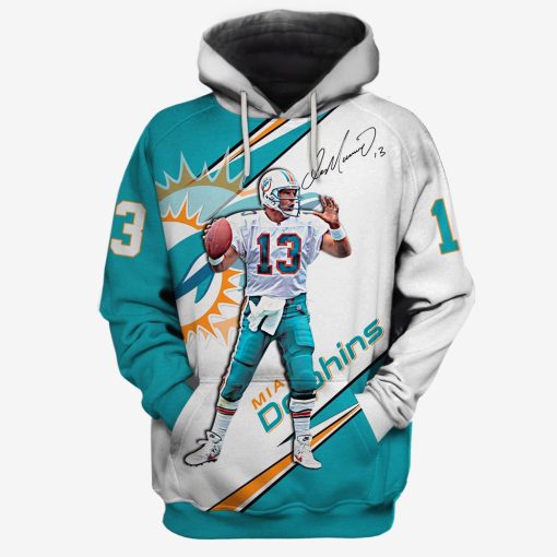 Miami Dolphins Dan Marino #13 Limited Edition 3D All Over Printed Shirts For Men & Women