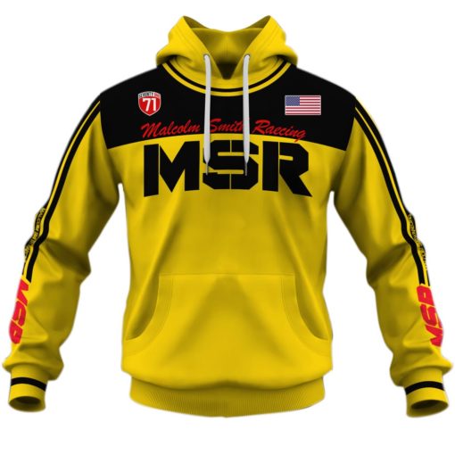 (Malcolm Smith Racing) MSR Legend 71 Motocross Jersey Yellow-Black Limited Edition 3D All Over Printed Shirts For Men & Women
