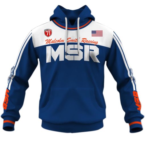 (Malcolm Smith Racing) MSR Legend 71 Motocross Jersey White-Blue Limited Edition 3D All Over Printed Shirts For Men & Women