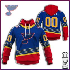 St. Louis Blues Personalized NHL Gradient All Over Print Hoodie T