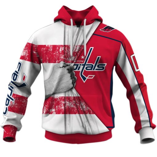 Washington Capitals Customized Name and Number Hoodie Jersey 2020