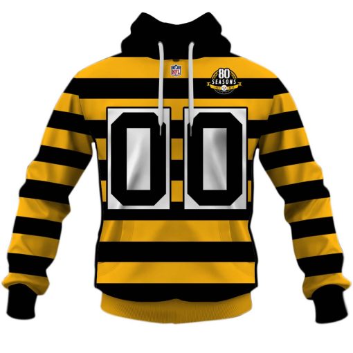 Personalized Pittsburgh Steelers Yellow/Black Alternate 80th Anniversary Throwback Jersey