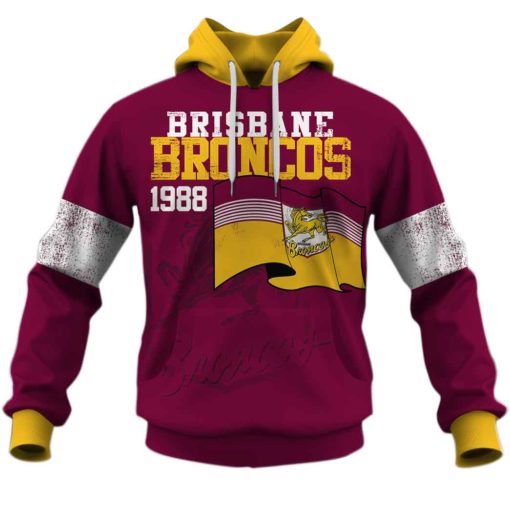 Personalized your name and number Brisbane Broncos Retro jersey 1988