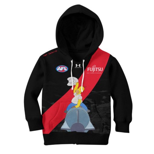 Personalize AFL Essendon Bombers The Simpsons Guernsey Jumper Hoodie KID