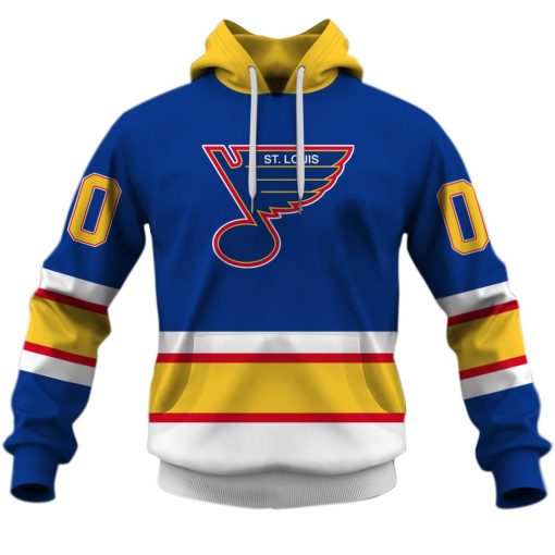 Personalized St. Louis Blues Throwback Vintage NHL Hockey Home Jersey