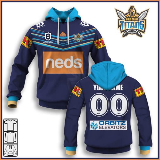 Personalize Gold Coast Titans NRL 2020 Home Jersey