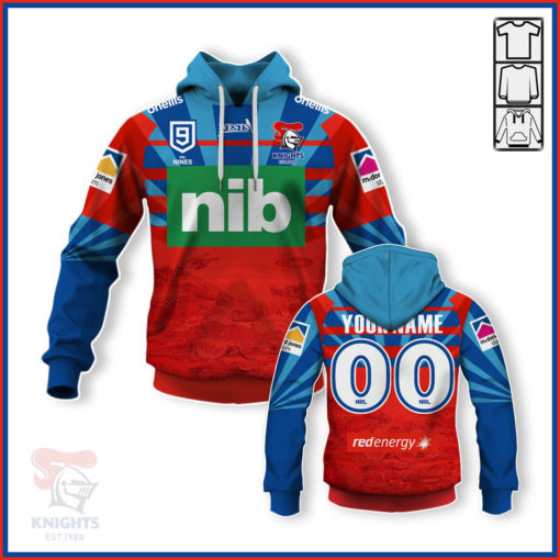 Personalize NEWCASTLE KNIGHTS NRL NInes 2020 Jersey