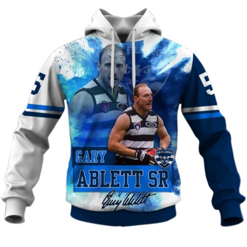 Gary Ablett Senior Geelong AFL 3D Hoodie T shirt Sleeve T52