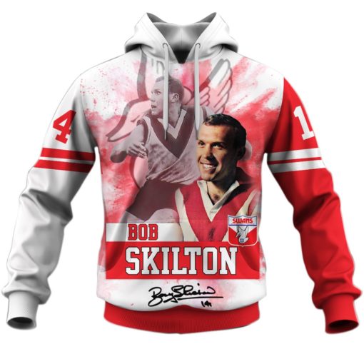 Bob Skilton South Melbourne (Sydney Swan) AFL 3D Hoodie T shirt Sleeve T52