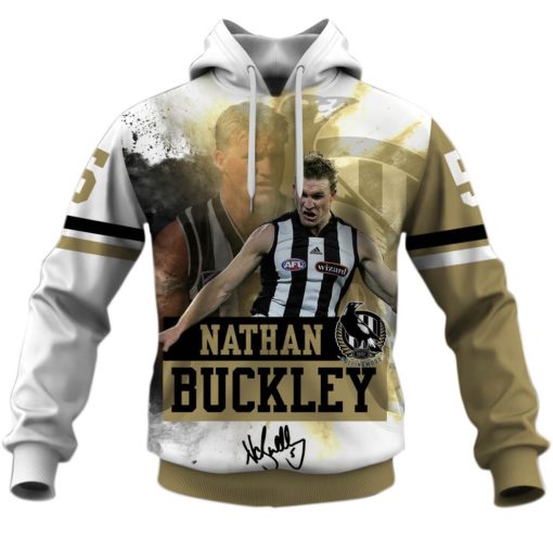 Nathan Buckley Collingwood AFL 3D Hoodie T shirt Sleeve T52